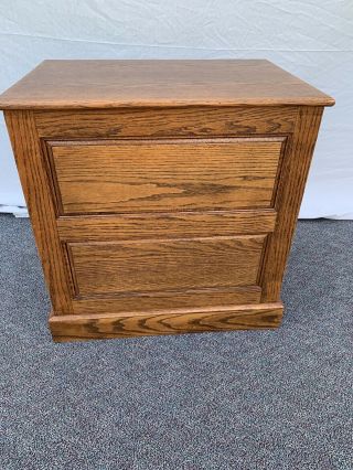 Vintage Oak Wood Raised Panel 2 Drawer File Cabinet Legal and Letter 4