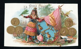 Scarce 1880s Cigar Box Sample Label - La Rosa Castilla Inner
