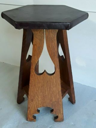 Antique Mission Oak Lamp Table Plant Stand Arts & Crafts Stickley Era nightstand 5