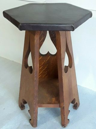 Antique Mission Oak Lamp Table Plant Stand Arts & Crafts Stickley Era nightstand 6