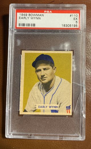 1949 Bowman 110 Early Wynn Psa 5 Ex Rookie Cleveland Indians Hof