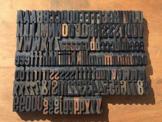Large Antique Vtg American W.  T.  Co Wood Letterpress Print Type Block Letter Set