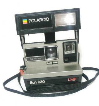 Vintage Old Black Polaroid 600 Land Instant Camera Sun 630 Lmp Rare Good Cond