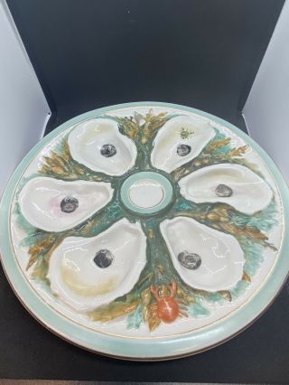 Antique Union Porcelain Oyster Plate 19th Century 4