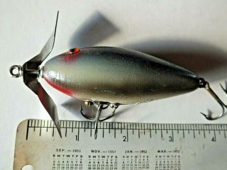Vintage Unknown Early Wooden Surface Minnow W/ Glass Eyes