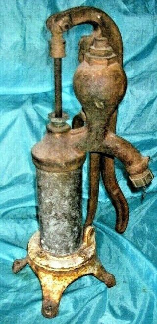 Vintage Cast Iron Hand Brass Cylinder Water Pump 20 " Brockville