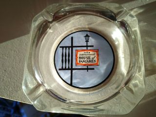 Vintage International House Of Pancakes Ihop Clear Glass Ashtray 3 - 1/2 " No Chips