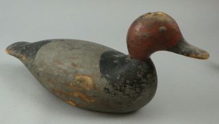 Antique Tack Eye Wood Duck Decoy Red Headed Merganser