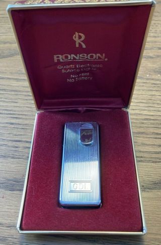 Vintage Gas Lighter Ronson Varaflame (?) Electronic Made In England