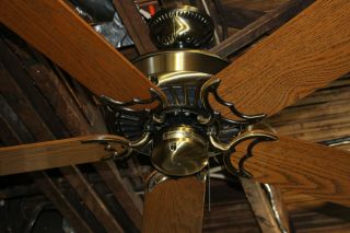 Restored Vintage Casablanca Delta Ii Antique Brass 50 " Ceiling Fan Made In Usa