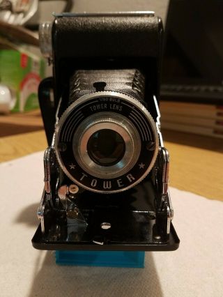 Vintage Tower Bellows Folding Camera No 6250 W/original Box,  Instructions