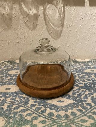 Vintage Goodwood Cheese Tray With Glass Dome