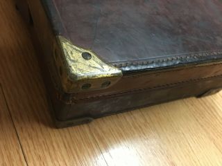 Vintage antique leather English take down shotgun case reloading tool Hawksley 3