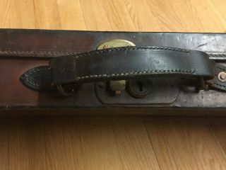 Vintage antique leather English take down shotgun case reloading tool Hawksley 5