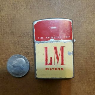 Vintage Continental L&m Cigarette Advertisement Lighter Flip Top Promo