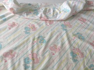 Vintage Care Bears Fitted Crib Sheet,  Pink,  Blue & Yellow