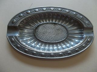 Metal Vintage Ash Tray - 5 " X 3 " - Designs On The Metal - Made In Occupied Japan