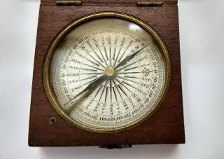Antique Francis Barker & Son Circa 1865 London Pocket Compass