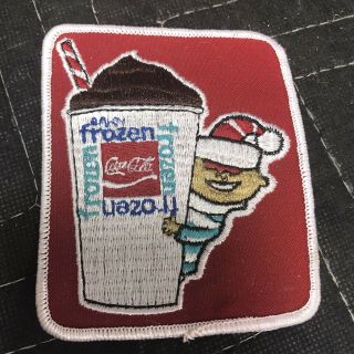 Rare Coca Cola Frozen Coke Treat Vintage Christmas Hat Patch Advertising