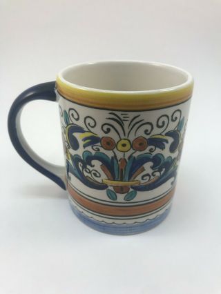 Vintage Handpainted Ceramic Mug Made In Portugal Stamped On Back