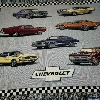 Chevrolet Muscle Car Tapestry Throw Blanket Size 65 " X 52 " Vintage