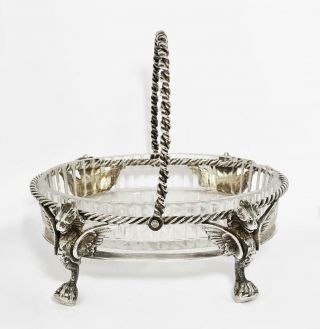 Victorian Silver Plated Winged Lion Footed Butter Dish C1890