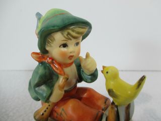 Hummel Goebel Figurine Singing Lesson Boy Yellow Bird Music Vintage Tmk5 63