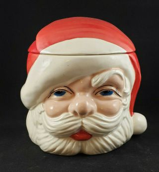 Vintage Santa Claus Head With Hat Cookie Jar