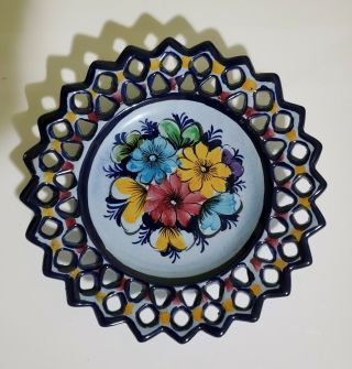 Vintage Coimbra Portugal Ceramic " Lace - Edged " Plate 7,  5 "