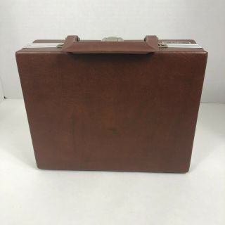 Vintage SAVOY 16 Cassette Storage Carrying Case Brown Briefcase Faux Leather 3