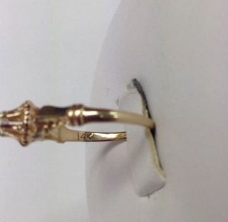 14K Yellow Gold Diamond Antique Engagement Ring Size 6.  75 5