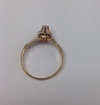14K Yellow Gold Diamond Antique Engagement Ring Size 6.  75 6