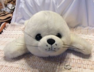 Vintage Fiesta White Baby Harp Seal Pup Plush Stuffed Animal Toy 14 " Item 7421