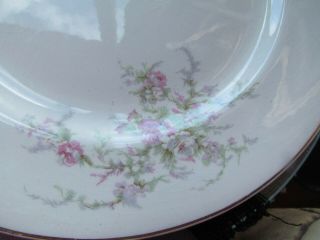 3 Vintage The Harker Pottery Co.  Pink Sweetheart Rose Pattern Dinner Plates 10 "