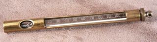 Rare Vintage United States Bureau Of Fisheries Brass Cased Thermometer No.  254