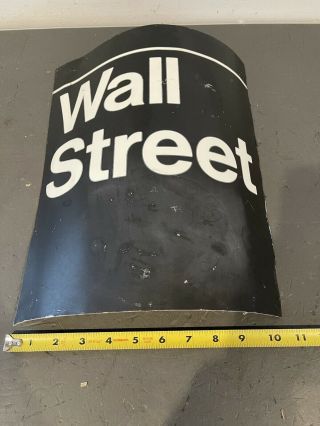 Vintage NY NYC SUBWAY SIGN BROAD WALL STREET MANHATTAN NY STOCK EXCHANGE Metal 5