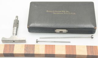 Vintage Brown & Sharpe No.  607 Depth Micrometer In Case (inv J692)