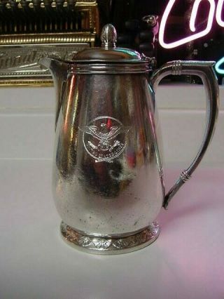 Ss United States Lines Large 64 Oz.  Silver Water Pitcher / U.  S.  Lines 52