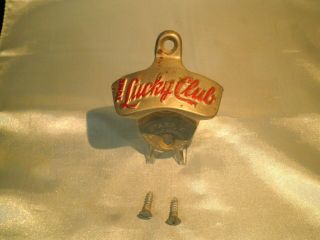 Vintage Tome Lucky Club Wall Mount Bottle Opener Brown Co Starr X