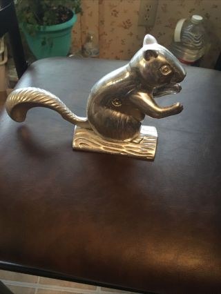 Vintage Metal Squirrel Nutcracker Aluminum