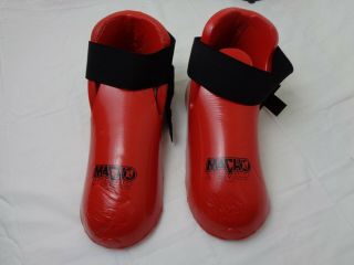 Vintage Taekwondo Martial Arts Red Foam Foot Protective Guards