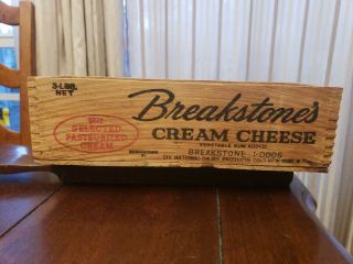 Vintage Wooden Breakstone Cream Cheese Box