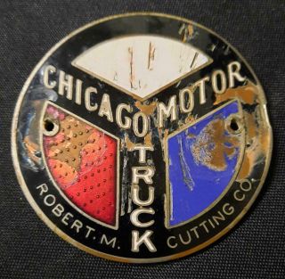Chicago Motor Automobile Radiator Badge Car Truck Emblem Hood Ornament Sign