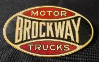 Brockway Motor Automobile Radiator Badge Car Truck Emblem Hood Ornament Sign