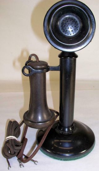Antique Western Electric Candlestick Telephone With Receiver Perched Marked 20al