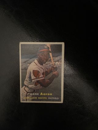 1957 Topps Hank Aaron Milwaukee Braves 20 Baseball Card,  Hank Aaron Special