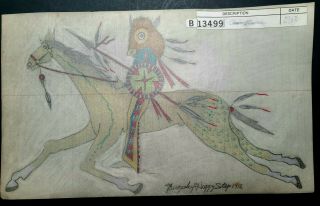 Indian School Ledger Drawing.  Murphy Happy Step.  1912.