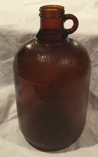 Vtg One Gallon Amber Glass Jug.  Bottom Reads 689 & 2 Along W/ Unidentified Sym