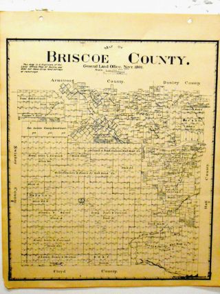 Old Briscoe County Texas General Land Office Owner Map Silverton Goodnight Ranch