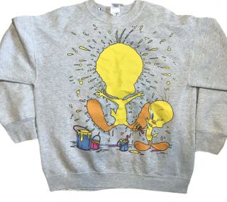 Vintage 1996 Freeze Looney Tunes Tweety Bird Sweatshirt Usa Made Size Large